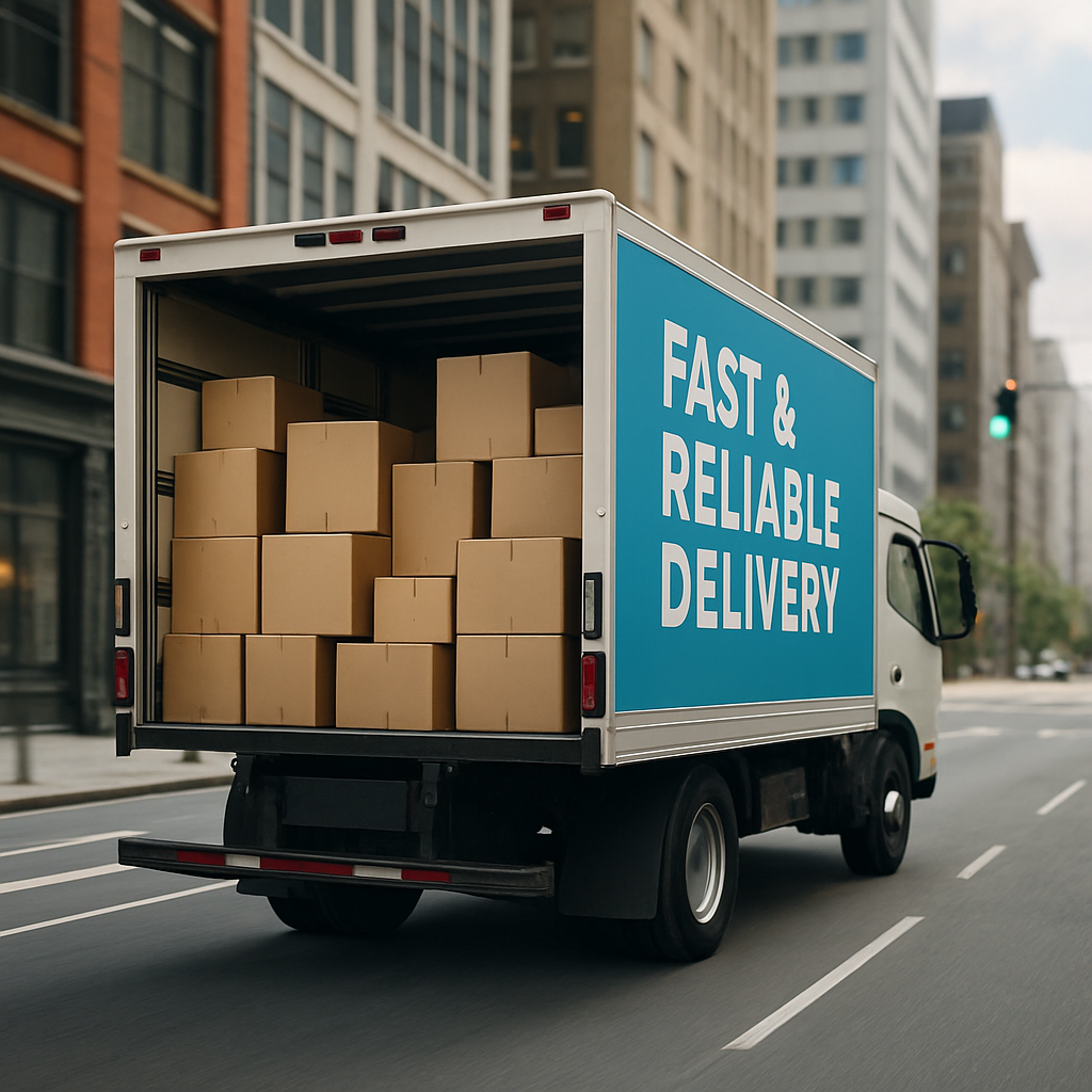 Delivery truck with packages